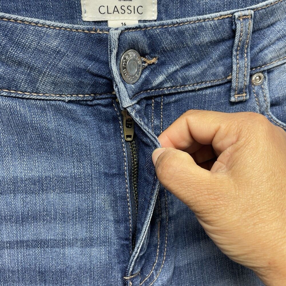 M Jeans By Maurices Classic Flare Women's Plus Sz 16 Long Mid-Rise Super Stretch - Picture 6 of 10